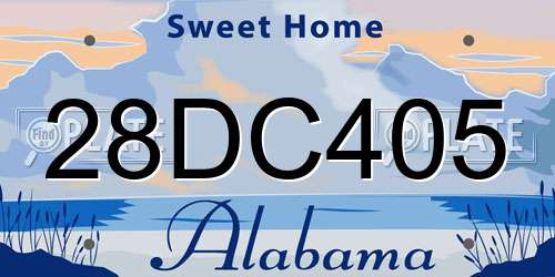 28DC405 Alabama License Plate