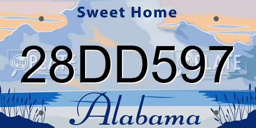 28DD597 Alabama License Plate