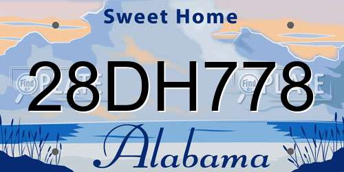28DH778 Alabama License Plate