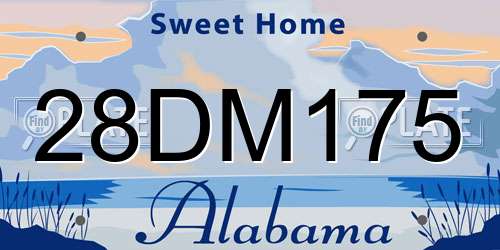 28DM175 Alabama License Plate