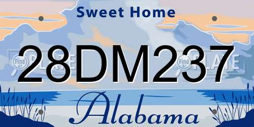 28DM237 Alabama License Plate