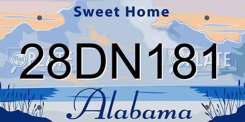 28DN181 Alabama License Plate