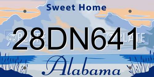 28DN641 Alabama License Plate