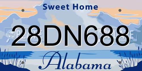 28DN688 Alabama License Plate