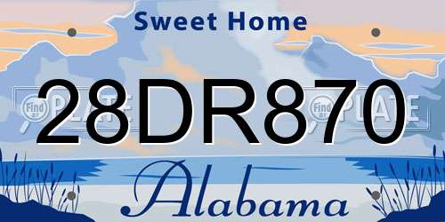 28DR870 Alabama License Plate