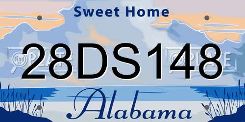28DS148 Alabama License Plate