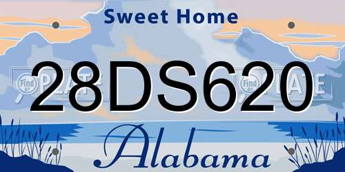 28DS620 Alabama License Plate