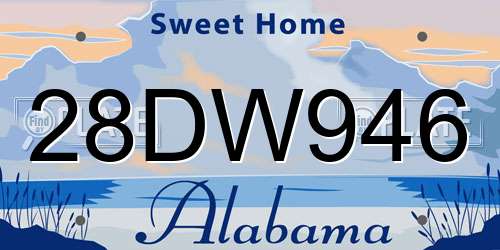 28DW946 Alabama License Plate