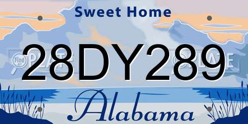 28DY289 Alabama License Plate