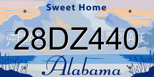 28DZ440 Alabama License Plate