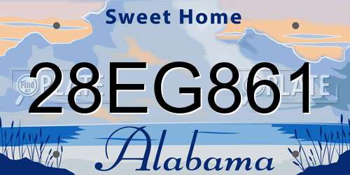 28EG861 Alabama License Plate