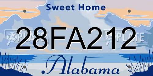28FA212 Alabama License Plate