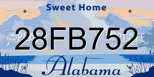28FB752 Alabama License Plate