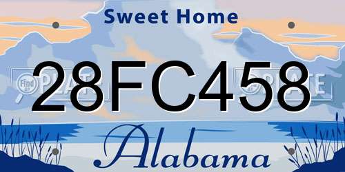 28FC458 Alabama License Plate