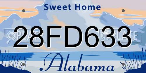 28FD633 Alabama License Plate