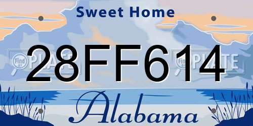 28FF614 Alabama License Plate
