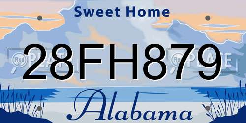 28FH879 Alabama License Plate
