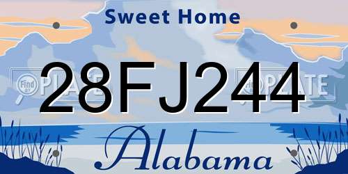 28FJ244 Alabama License Plate