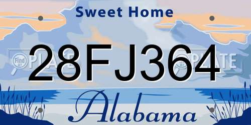 28FJ364 Alabama License Plate