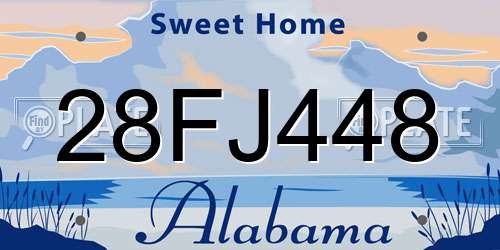 28FJ448 Alabama License Plate