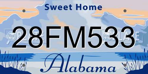 28FM533 Alabama License Plate