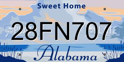 28FN707 Alabama License Plate