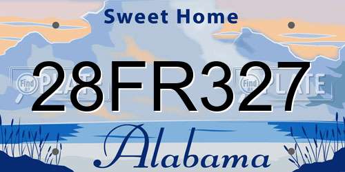 28FR327 Alabama License Plate