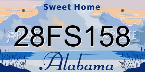 28FS158 Alabama License Plate