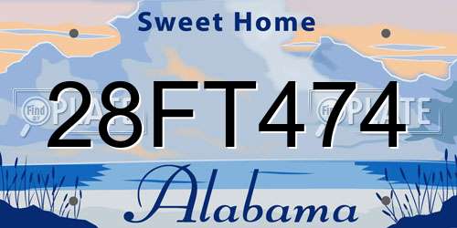 28FT474 Alabama License Plate