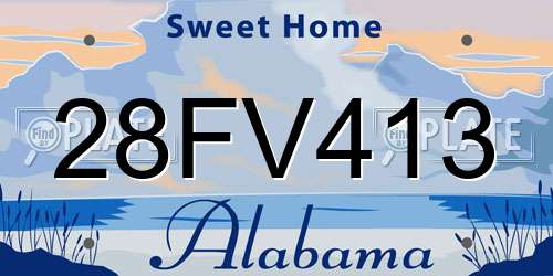 28FV413 Alabama License Plate