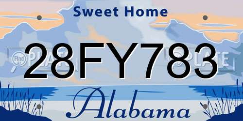 28FY783 Alabama License Plate