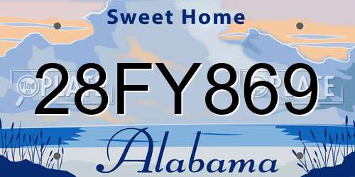 28FY869 Alabama License Plate
