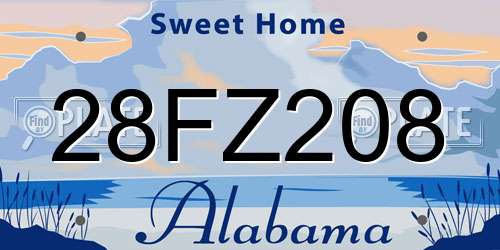 28FZ208 Alabama License Plate