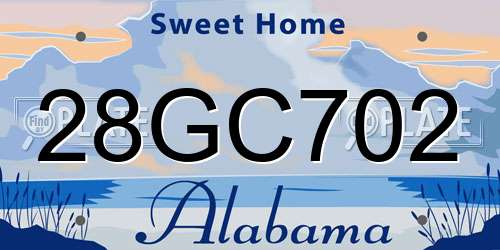 28GC702 Alabama License Plate