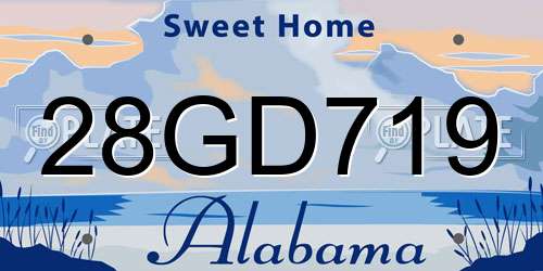 28GD719 Alabama License Plate