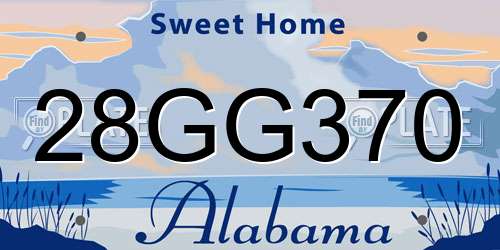 28GG370 Alabama License Plate