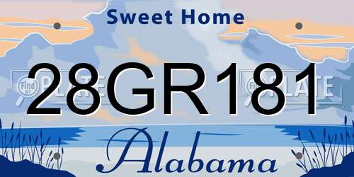 28GR181 Alabama License Plate