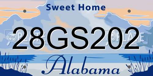 28GS202 Alabama License Plate
