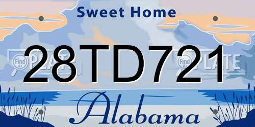 28TD721 Alabama License Plate