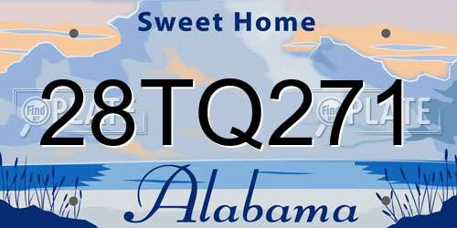 28TQ271 Alabama License Plate