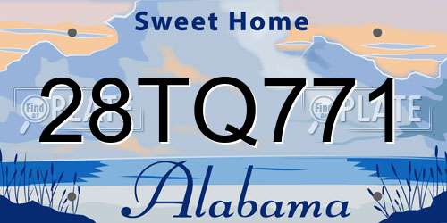 28TQ771 Alabama License Plate