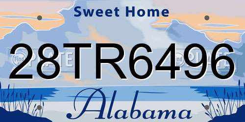 28TR6496 Alabama License Plate