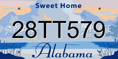 28TT579 Alabama License Plate