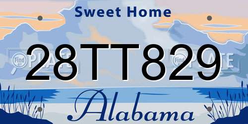28TT829 Alabama License Plate