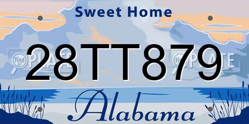 28TT879 Alabama License Plate