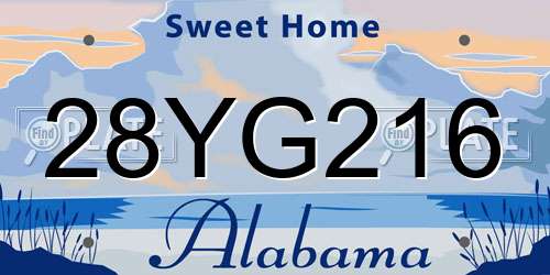28YG216 Alabama License Plate