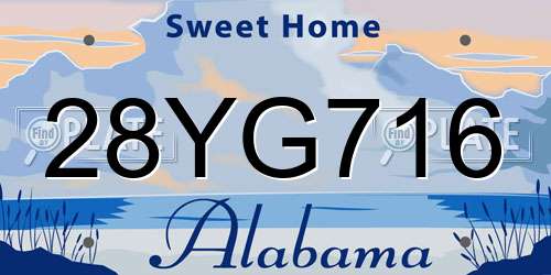 28YG716 Alabama License Plate