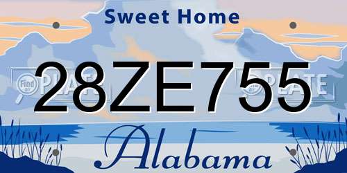 28ZE755 Alabama License Plate