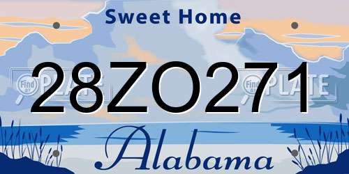 28ZO271 Alabama License Plate