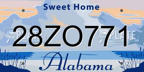 28ZO771 Alabama License Plate